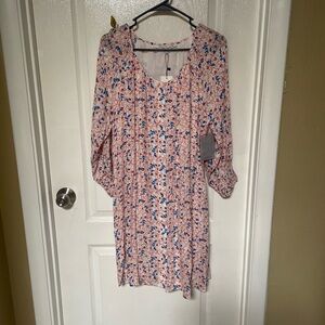 Collective Concepts Floral Dress with orange and Blue